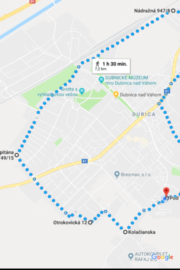 Trasa okolo Dubnice nad Váhom
