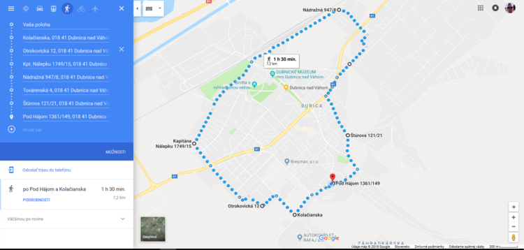 Trasa okolo Dubnice nad Váhom